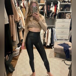 Spanks faux leather leggings